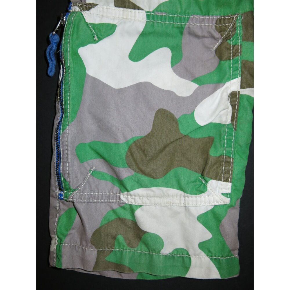 Mini Boden boys Shorts 7 technos cargo green gray camouflage camo pull on techno - Picture 4 of 8